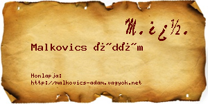 Malkovics Ádám névjegykártya
