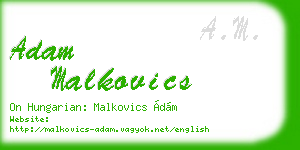 adam malkovics business card