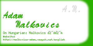 adam malkovics business card